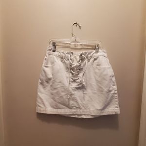 White lace up skirt